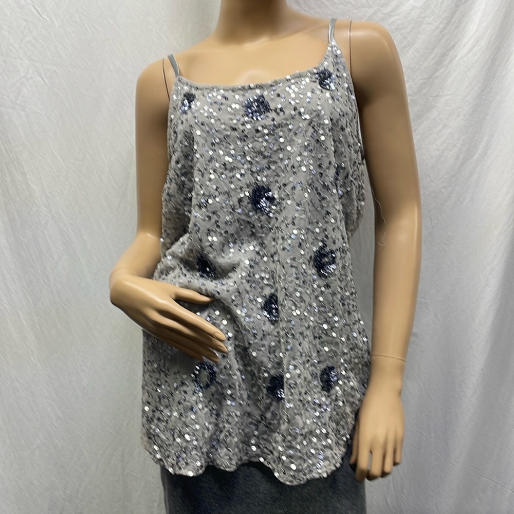 Mixit Women's Gray Sequin Lined Camisole NWOT